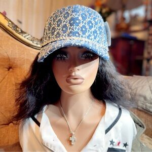 Elegant Blue Sequin Hat